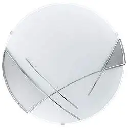 Plafoniera/Applique Contemporanea Raya Vetro Argento E Bianco 1 Luce E27