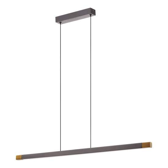 Lampadario A Sospensione Moderno Lisciana Alluminio Grigio 1 Luce Led 18W 2000Lm 900174