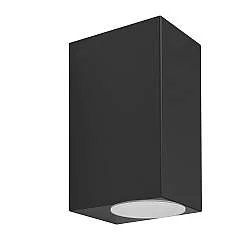 Applique Esterno Moderna Jabaga Policarbonato Nero E Trasp 2 Luce Gu10