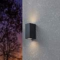 Applique Esterno Moderna Jabaga Policarbonato Nero E Trasp 2 Luce Gu10 900276