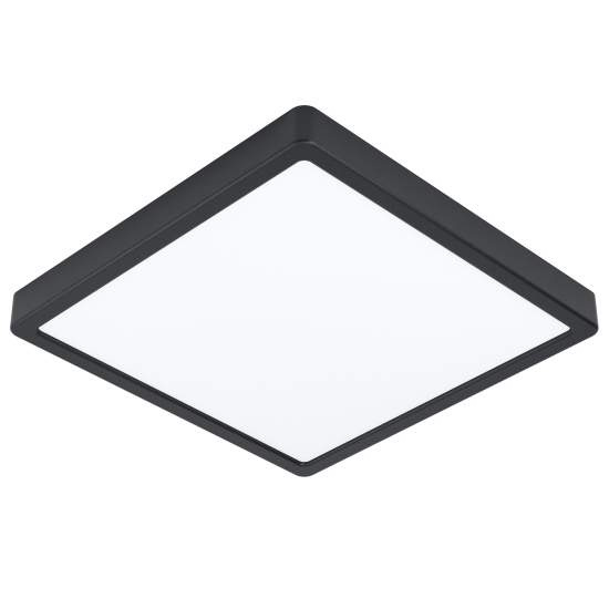 Plafoniera Quadrata Esterno Argolis 2 Acciaio Nero Policarbonato Bianco Led 900281