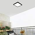 Plafoniera Quadrata Esterno Argolis 2 Acciaio Nero Policarbonato Bianco Led 900281