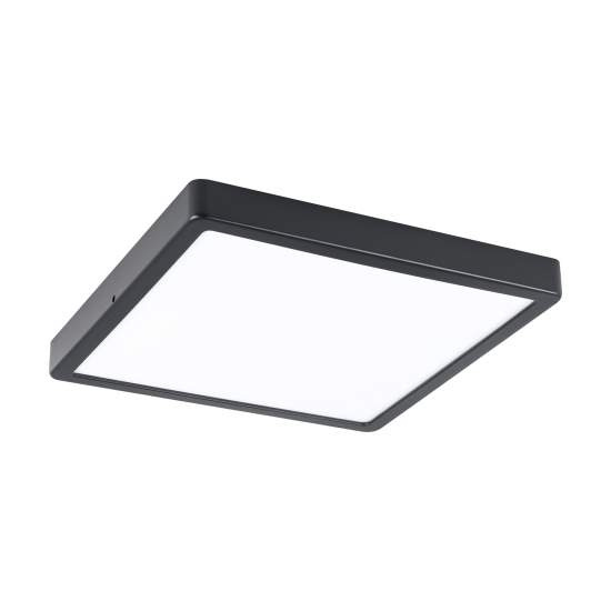 Plafoniera Quadrata Esterno Argolis 2 Acciaio Nero Policarbonato Bianco Led 900281