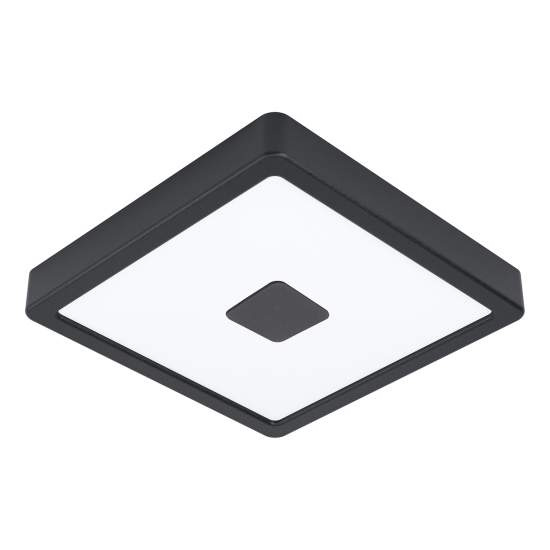 Plafoniera Esterno Contemporaneo Iphias 2 Acciaio Nero Policarbonato Bianco Led 900283