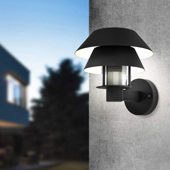 Applique Esterno Moderna Chiappera Acciaio Nero E27 900287
