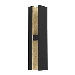 Applique Esterno Moderna Costorio Alluminio Marrone E Nero Led
