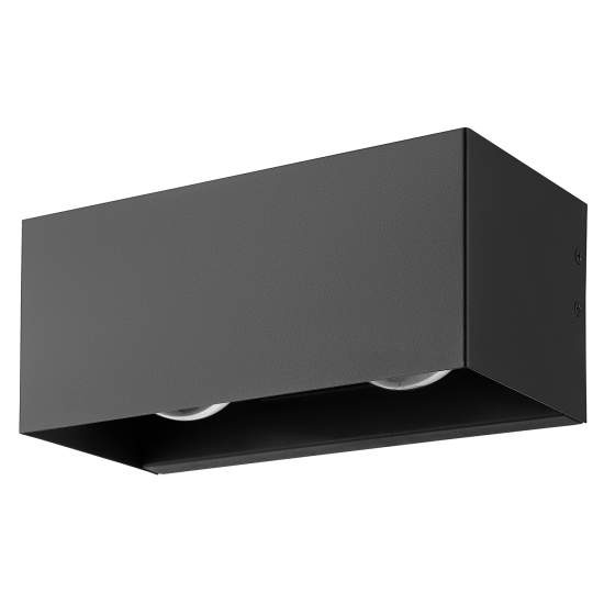 Applique Biemissione Esterno Moderna Lesmo Alluminio Nero Led 900292