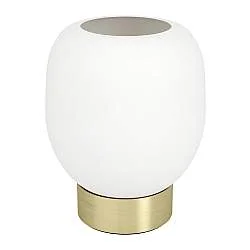 Lampada Da Tavolo Contemporanea Manzanares Acciaio Ottone Spazzolato 1 Luce E27