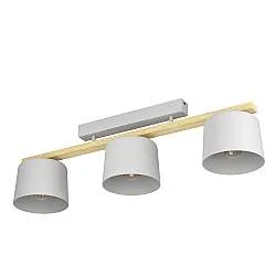 Plafoniera Minimal Mariel Acciaio Grigio Grigio Chiaro 3 Luci E27