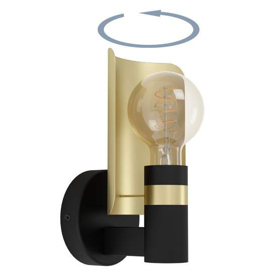 Applique Moderna Hayes Acciaio Nero 1 Luce E27 900375