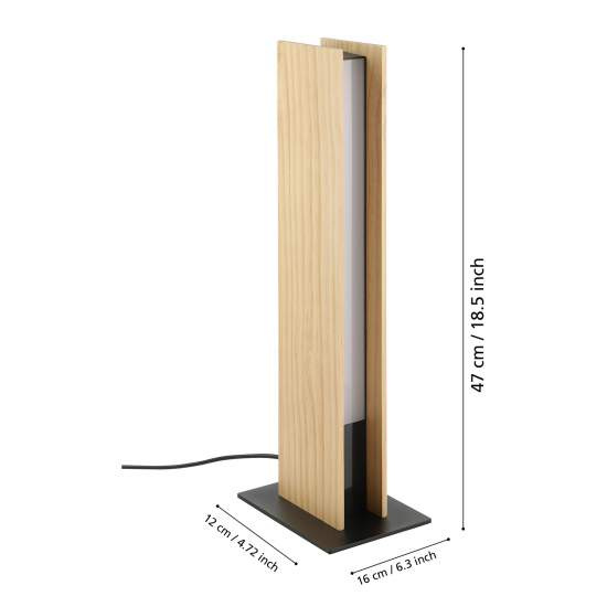 Lampada Da Tavolo Moderna Anchorena-Z Legno Marrone Luce Led Integrato 16W 900391
