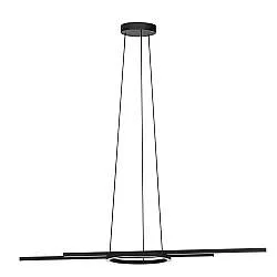 Lampadario A Sospensione Contemporaneo Zillerio-Z Acciaio Nero 2 Luci Led 8W