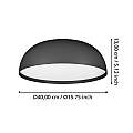 Plafoniera Minimal Tollos-Z Alluminio Nero 3 Luci Led Integrato 7,5W 900406
