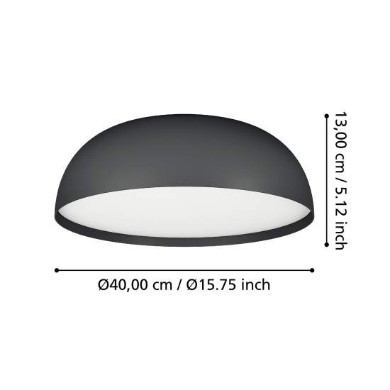 Plafoniera Minimal Tollos-Z Alluminio Nero 3 Luci Led Integrato 7,5W 900406