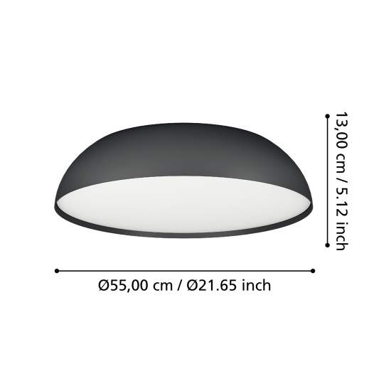 Plafoniera Minimal Tollos-Z Alluminio Nero 3 Luci Led Integrato 11W 900407