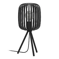 Lampada Da Tavolo Minimal Romazzina Acciaio Nero 1 Luce E27