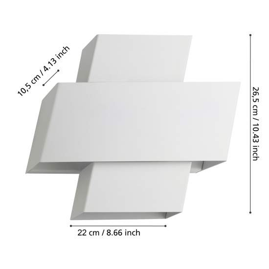 Applique Minimal Timparossa Acciaio Bianco 1 Luce E27 900525