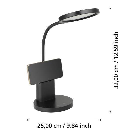 Lampada Da Tavolo Minimal Brolini Policarbonato Nero Luce Led Integrato 2,1W 900528