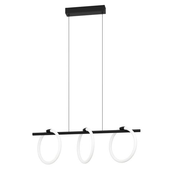 Lampadario A Sospensione Moderno Caranacoa Acciaio Nero 3 Luci Led 9W 3600Lm 900562