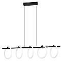 Lampadario A Sospensione Moderno Caranacoa Acciaio Nero 5 Luci Led 7W 7000Lm 900563