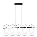 Lampadario A Sospensione Moderno Caranacoa Acciaio Nero 5 Luci Led 7W 7000Lm 900563