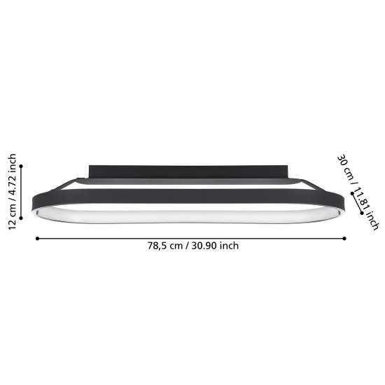 Plafoniera Contemporanea Codriales Alluminio Nero Luce Led Integrato 27W 900631