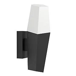 Applique Esterno Moderna Farindola Acciaio Nero Policarbonato Bianco E27