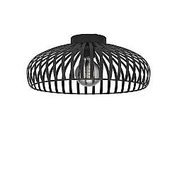 Plafoniera Minimal Mogano 3 Acciaio Nero 1 Luce E27