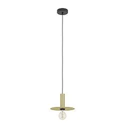 Lampadario A Sospensione Moderno Escandell Acciaio Nero Ottone 1 Luce E27