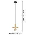 Lampadario A Sospensione Moderno Escandell Acciaio Nero Ottone 1 Luce E27 900731
