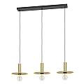 Lampadario A Sospensione Moderno Escandell Acciaio Nero Ottone 3 Luci E27 900732