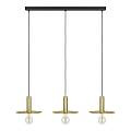 Lampadario A Sospensione Moderno Escandell Acciaio Nero Ottone 3 Luci E27 900732