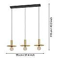 Lampadario A Sospensione Moderno Escandell Acciaio Nero Ottone 3 Luci E27 900732