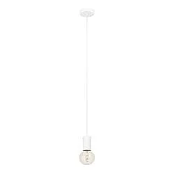 Lampadario A Sospensione Contemporaneo Pozueta 1 Acciaio Bianco 1 Luce E27