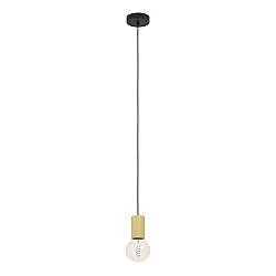 Lampadario A Sospensione Contemporaneo Pozueta 1 Metallo Nero Legno 1 Luce E27