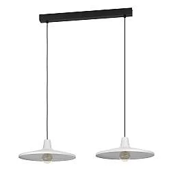 Lampadario A Sospensione Contemporaneo Miniere Acciaio Nero Grigio 2 Luci E27