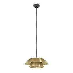 Lampadario A Sospensione Moderno Cenciara Acciaio Nero Ottone 1 Luce E27