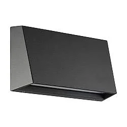 Applique Esterno Moderna Spongano Alluminio Nero Policarbonato Trasp Led