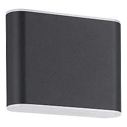 Applique Esterno Moderna Grutti Alluminio Grigio Policarbonato Trasp Led