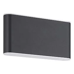 Applique Larga Esterno Moderna Grutti Alluminio Grigio Policarbonato Trasp Led