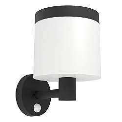 Applique Solare Esterno Moderna Pantete Policarbonato Nero E Bianco Led