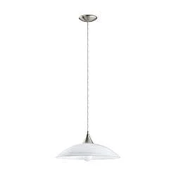 Lampadario A Sospensione Lazolo Acciaio Nichel Vetro 1 Luce E27