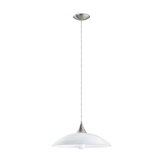 Lampadario A Sospensione Lazolo Acciaio Nichel Vetro 1 Luce E27 91496