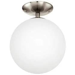 Plafoniera Minimal Rondo Acciaio Nichel Satinato 1 Luce E27