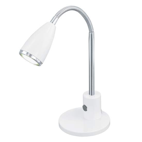 Lampada Da Tavolo Contemporanea Fox Acciaio Bianco 1 Luce Gu10 2,8W 92872