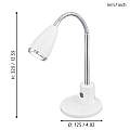 Lampada Da Tavolo Contemporanea Fox Acciaio Bianco 1 Luce Gu10 2,8W 92872