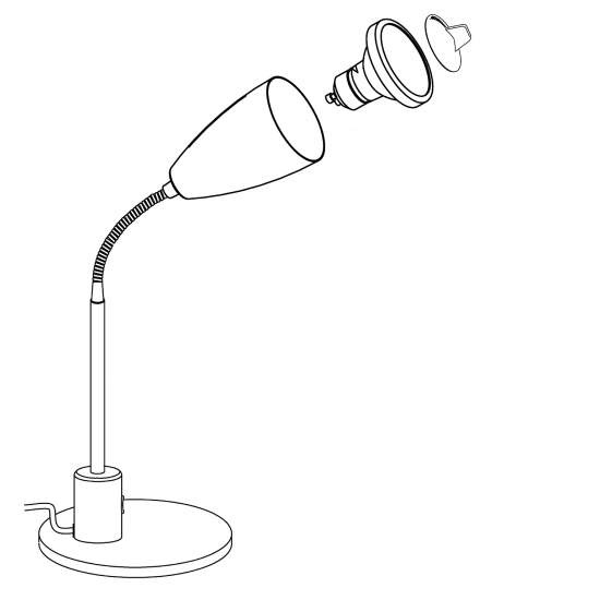 Lampada Da Tavolo Contemporanea Fox Acciaio Bianco 1 Luce Gu10 2,8W 92872