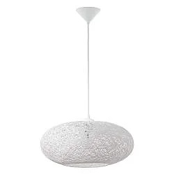 Lampadario A Sospensione Classico Campilo Policarbonato Bianco 1 Luce E27