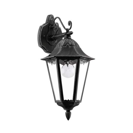 Applique Esterno Verso Basso Classica Navedo Alluminio Nero 1 Luce E27 93456