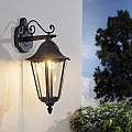 Applique Esterno Verso Basso Classica Navedo Alluminio Nero 1 Luce E27 93456